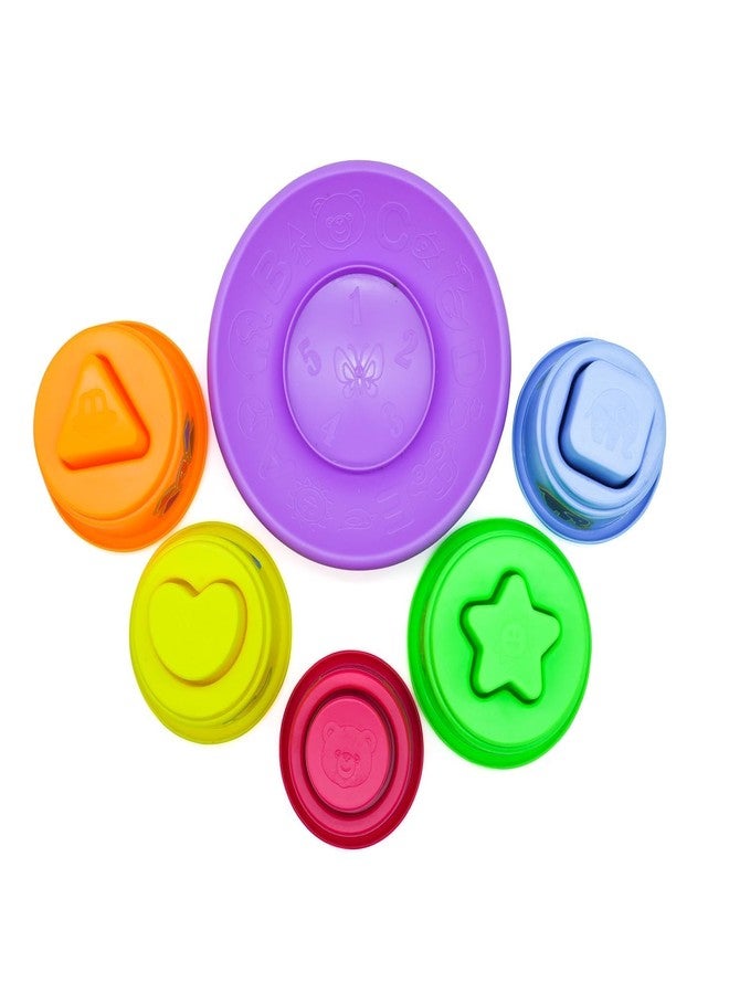 MAPA PLAY Kid 5 Colourful Cups & Shapes-Learning- Educational Blocks Stacking & Balancing Game 18 Months+ Stacking Shape, Set of 1 - Image 3